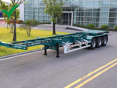 Sơ Mi Rơ Mooc Xương CIMC 3 Trục 40 Feet Chịu Tải Cao 0