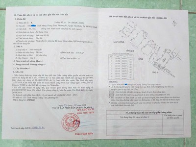 Bán nhà xây 4 lầu, Hẻm 3m 686 CMT8, P5, TB. DT: 55 m2. Giá: 8,4 Tỷ 3