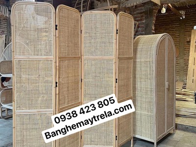 Bình phong mây tre đan trang trí 4
