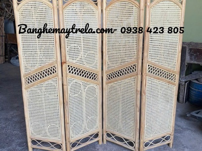 Bình phong mây tre đan trang trí 7