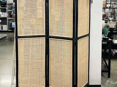 Bình phong mây tre đan trang trí 8