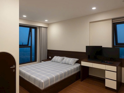 Căn góc trung tầng R1 Goldmark City. 3 phòng ngủ kèm bao nội thất. 2