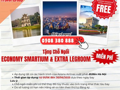 Asiana Airlines khuyến mãi hè 2025   Tặng chỗ ngồi thỏa thích 0