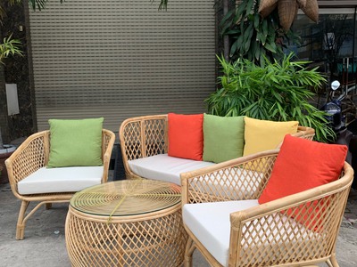 Bàn ghế sofa mây tự nhiên phòng khách hiện đại 3