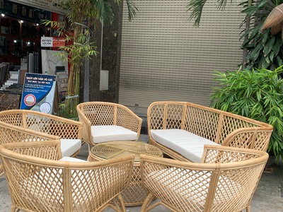 Bàn ghế sofa mây tự nhiên phòng khách hiện đại 4