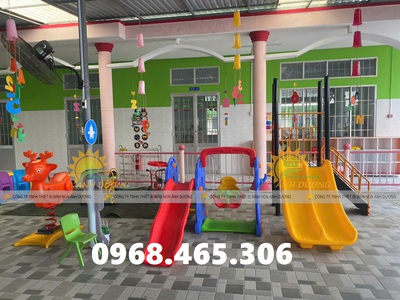 Cầu trượt mầm non ngoài trời, cầu trượt trẻ em nhập khẩu 0