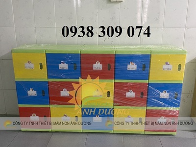 Tủ nhựa đựng cặp mầm non, Tủ đựng balo mầm non bằng nhựa 0