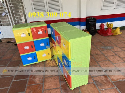 Tủ nhựa đựng cặp mầm non, Tủ đựng balo mầm non bằng nhựa 2