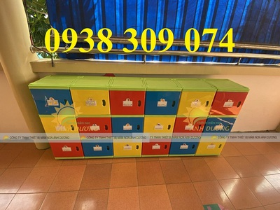 Tủ nhựa đựng cặp mầm non, Tủ đựng balo mầm non bằng nhựa 5