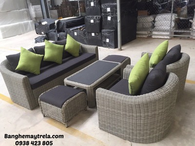Bàn ghế sofa giả mây 1