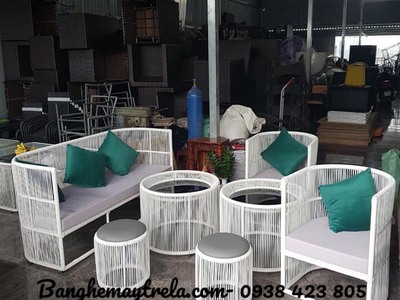Bàn ghế sofa giả mây 2