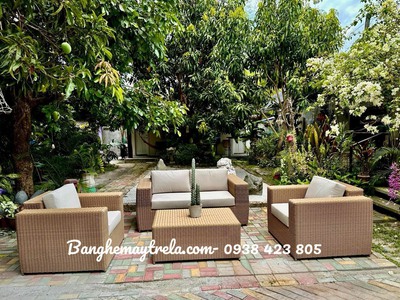 Bàn ghế sofa giả mây 4