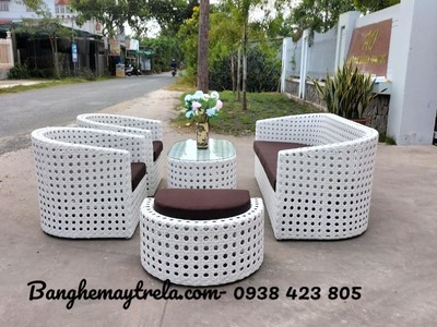 Bàn ghế sofa giả mây 6