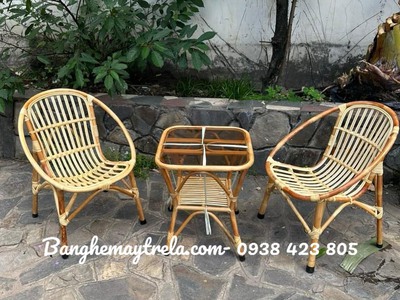 Bàn ghế sò mây cafe giá rẻ 2