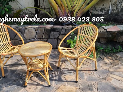 Bàn ghế sò mây cafe giá rẻ 3