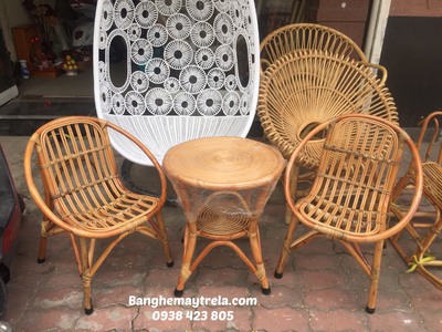 Bàn ghế sò mây cafe giá rẻ 4