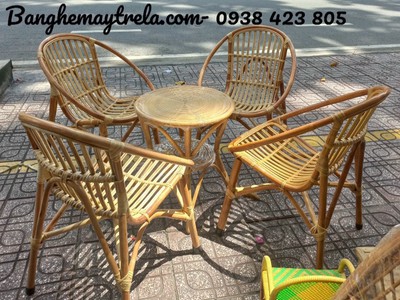 Bàn ghế sò mây cafe giá rẻ 5