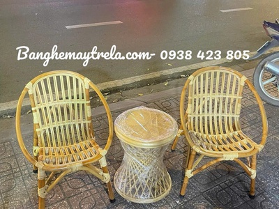 Bàn ghế sò mây cafe giá rẻ 7