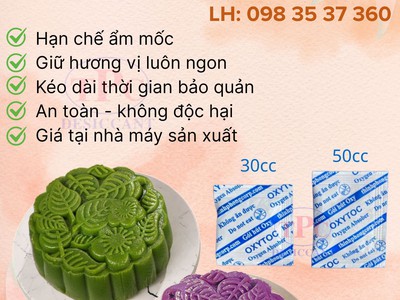 Gói hút oxy giúp bánh trung thu luôn tươi 0