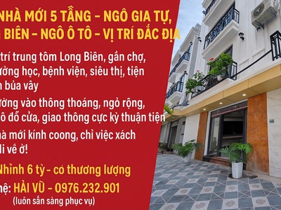 Bán nhà mới 5 tầng - 48m2   ngô gia tự, long biên   ngõ ô tô   vị trí đắc địa 0