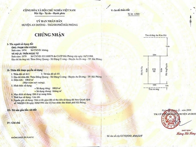 Bán lô đất ngay ngã 3 chợ Đặng Cương, mặt đường An Kim Hải. 0