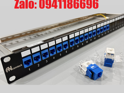 Phân phối thanh đấu nối mạng Patch panel Ancomteck 16 cổng Cat6 UTP mã ACT-16S1U, ACT-JK28-C6-US 0
