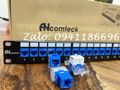Phân phối thanh đấu nối mạng Patch panel Ancomteck 16 cổng Cat6 UTP mã ACT-16S1U, ACT-JK28-C6-US 3