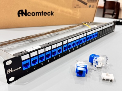 Thanh đấu nối Patch panel 16 cổng Cat6 UTP mã ACT-16S1U, ACT-JK28-C6-US chính hãng ANCOMTECK 0