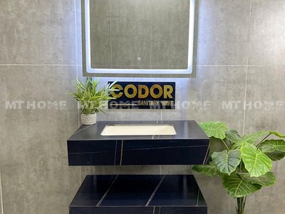Lavabo Mặt Đá 2 Tầng Âm Màu Đen Chống Trầy MTBD-08AM 0