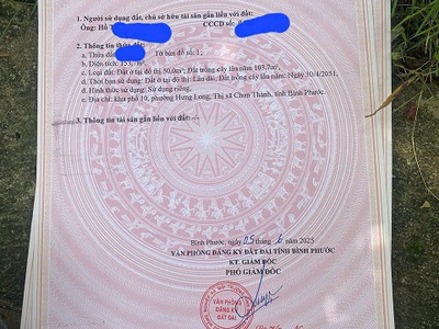 Bán lô đất đẹp gần ngã tư chơn thành   bình phước 3
