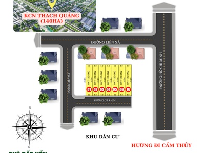 Đất sát kcn thạc quảng 140ha 140hn  cách kcn 500m  diện tích 120m2 full thổ cư 1