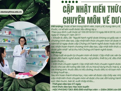 Tuyển sinh lớp cập nhật kiến thức chuyên môn về dược 0