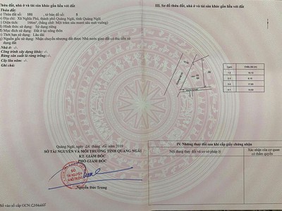 Bán đất thổ cư 166m  nghĩa phú, tp quảng ngãi - 1.2 tỷ, sổ đỏ 3