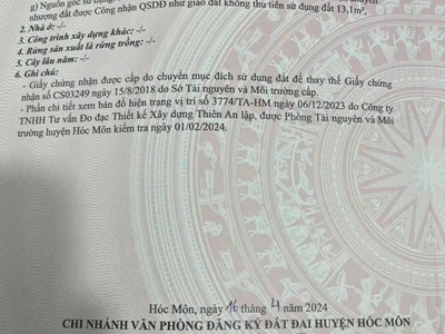 Bán đất mặt tiền giá rẻ Hóc Môn 1