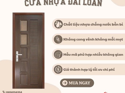 Cửa nhựa đài loan, đẹp ,bền, giá mềm cho ngôi nhà 1