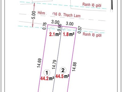 Bán lô đất 93m2   6x15.5m , đường thạch lam, tân phú   giá chỉ 7.1 tỷ 1