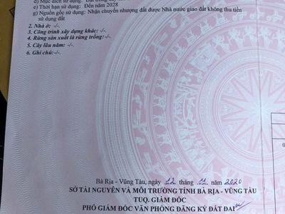Chủ cần tiền bán 1000mv tân hưng tp bà rịa 0