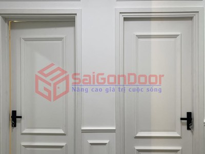 Cửa nhựa giả gỗ Composite sang trọng với thiết kế phào 0