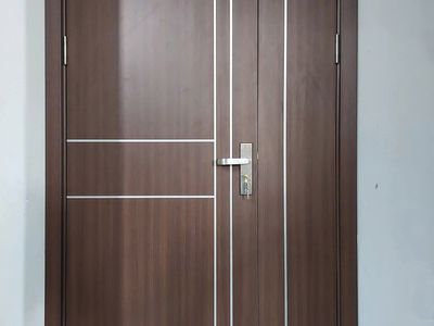 Cửa nhựa composite 2 cánh phủ vân gỗ đẹp 4