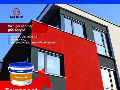 Thi công sơn gai Terraco Terracoat   Không cần lớp phủ màu 2