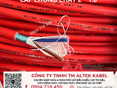 Cáp nguồn, tín hiệu báo cháy, chống cháy 2x1.0 Altek Kabel 0
