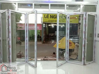 Báo giá cửa đi xếp trượt 5 cánh nhôm Xingfa 0