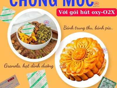 Gói hút oxy, gói hút ẩm bảo quản thực phẩm - bánh trung thu 1