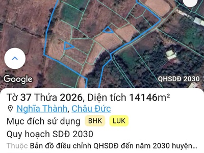 Chủ cần tiền bán 1ha5 nghĩa thành châu đức brvt 0