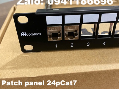Thanh đấu nối mạng Patch panel  24 cổng CAT6A FTP mã ACT-24S1U, ACT-S6A-001 hãng Ancomteck 6