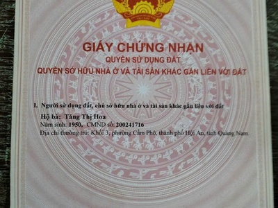 Chính chủ bán đất 2 mặt tiền đường Đào Duy Từ - Cẩm Phô - thành phố Hội An 3