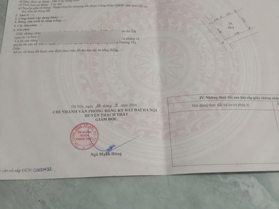  chính chủ gửi bán lô góc siêu đẹp 99,4m  tại đại đồng - thạch thất - hà nội  1