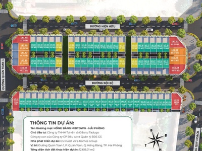 Bùng nổ Siêu Phẩm Lô Góc LK1.45   79.11m , Hướng Tây Nam, Tại Hồng Bàng Midtown 0