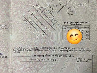 Chỉ hơn 40tr/m2 có nhà hẻm 11m, phan văn hớn, xuân thới thượng, hóc môn, 171m2, ngang 8m 4