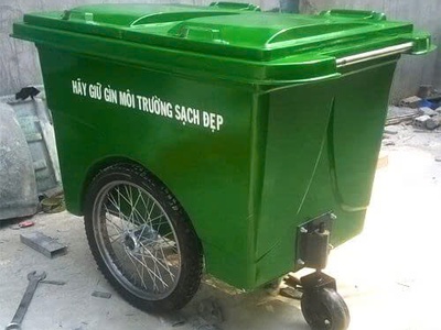 Xe gom rác 1000 lít 3 bánh lớn nhựa composite 0